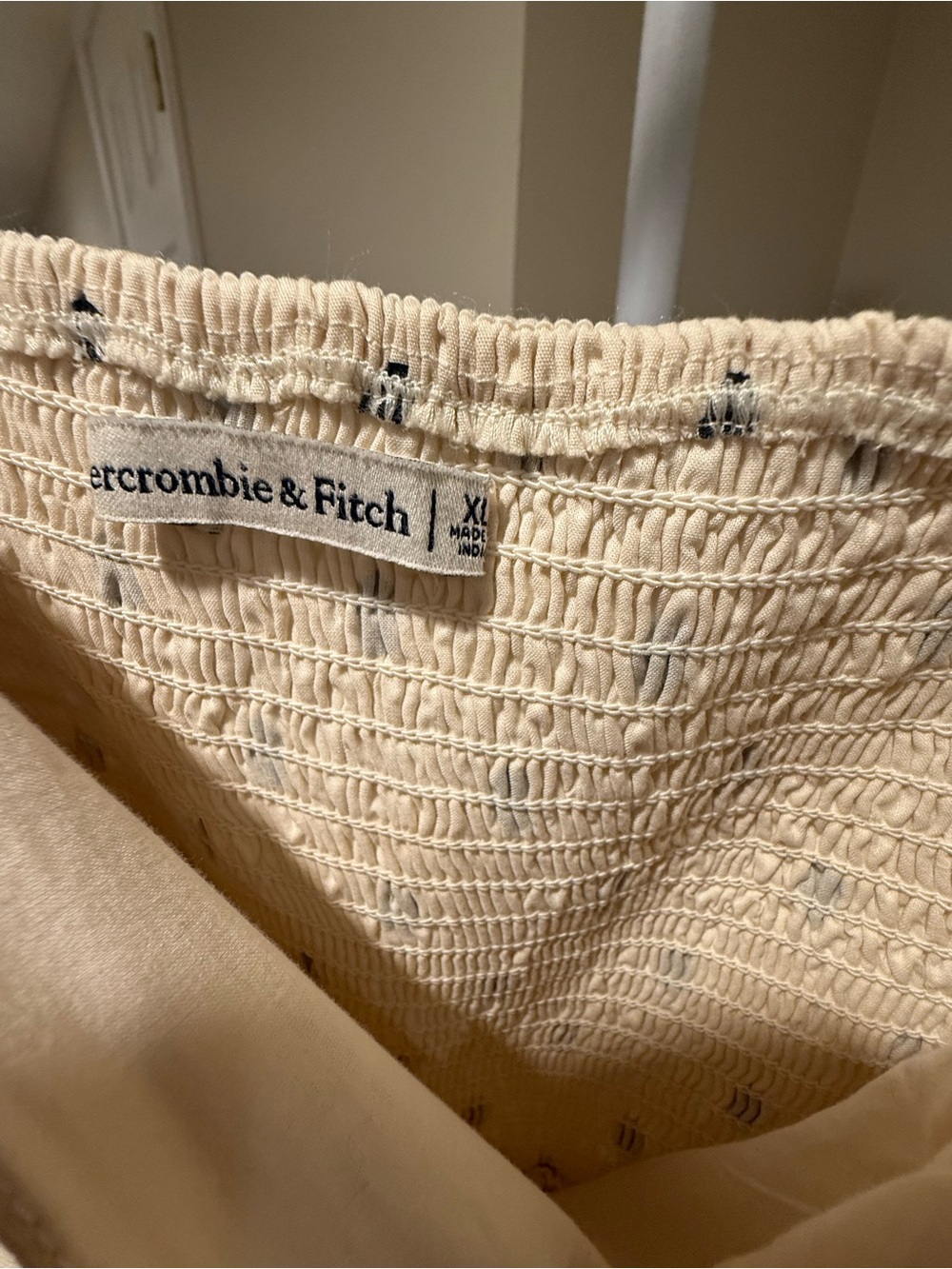 Abercrombie & Fitch Cream Midi Dress with Black Polka Dots - Picture 2 of 4